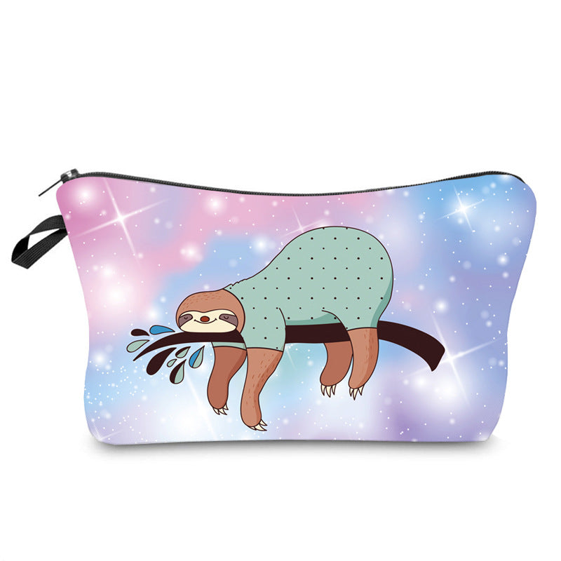 Wasserdichte Kosmetik Tasche Glitter Sloth Muster Clutch Tasche Damen Multifunktionsspielraumspeicherbeutel