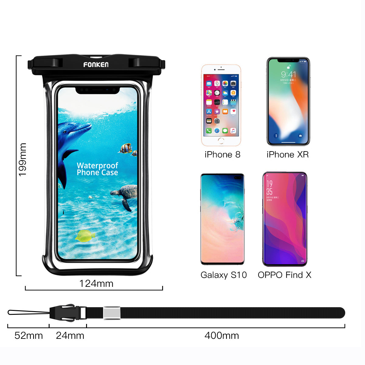 Panoramic Mobile Phone Waterproof Bag Outdoor Sports Swimming Rainproof Touch Screen Photo 6 Inches