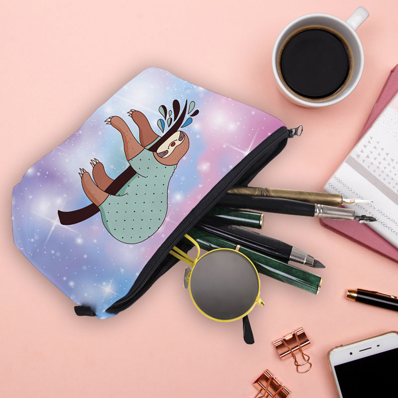 Wasserdichte Kosmetik Tasche Glitter Sloth Muster Clutch Tasche Damen Multifunktionsspielraumspeicherbeutel