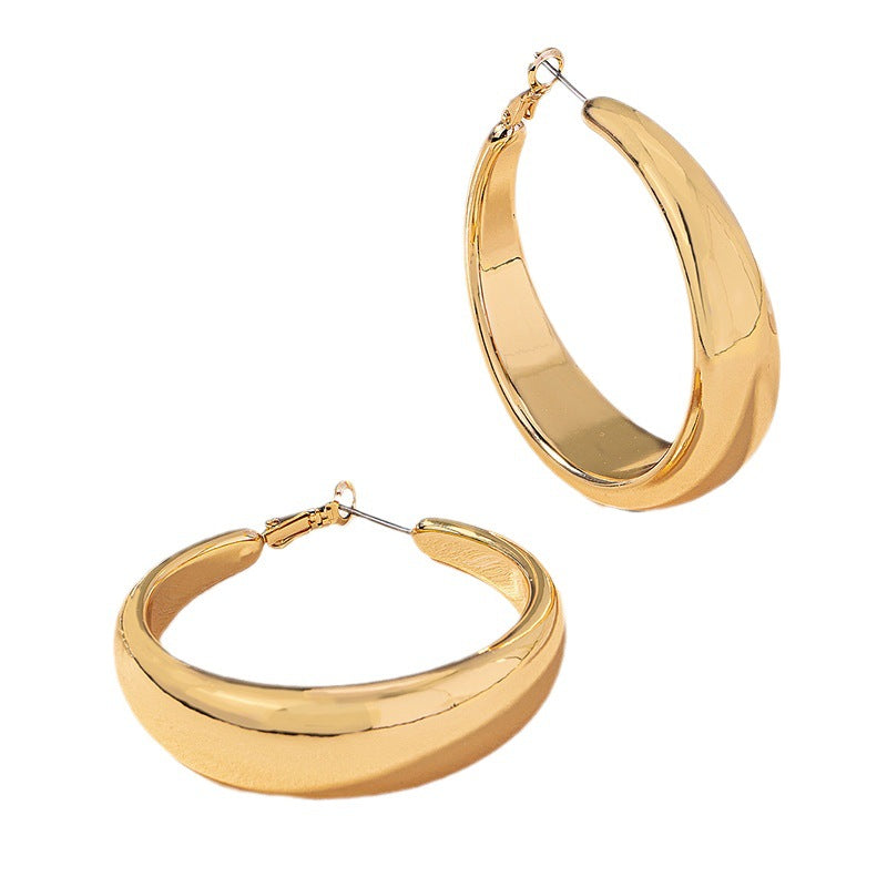 Retro Temperament Circle Earrings For Women Simple Style Holiday OL Party Gift Fashion Jewelry Ear Accessories E372