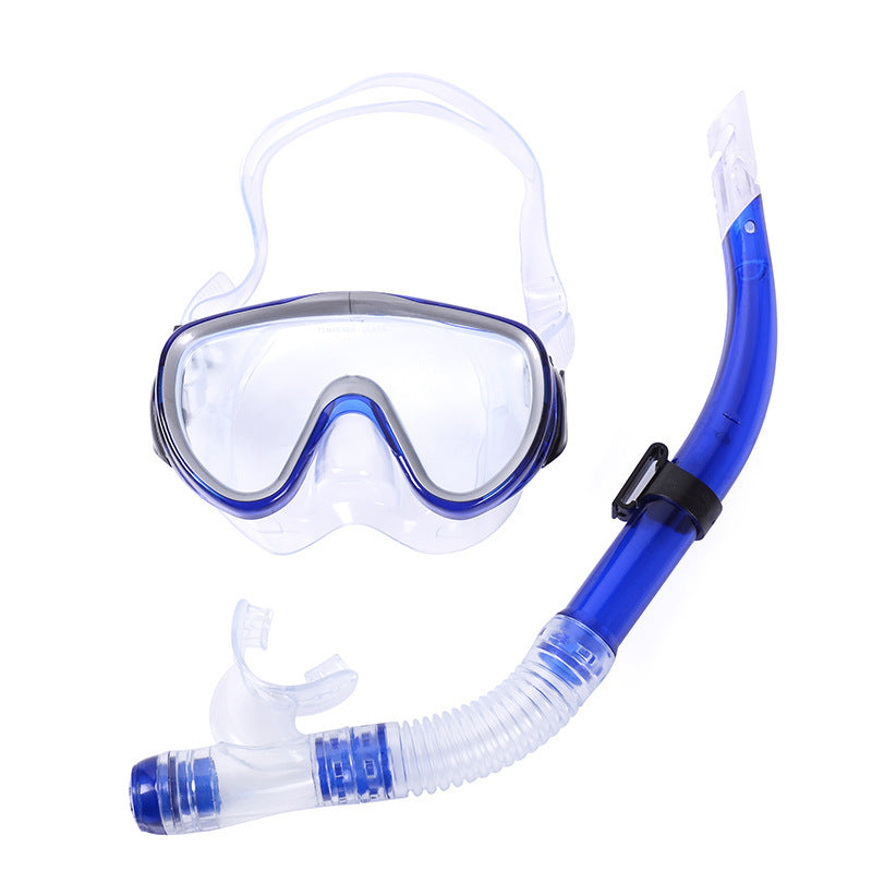 One-Piece Large Frame Diving Goggles Mask Semi-Dry Snorkel