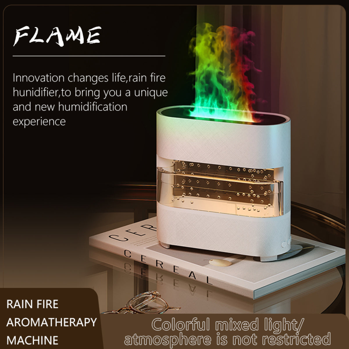 New Products Rain Cloud Fire Humidifier Water Drip Novedades Rain Water Diffuser Fire Flame Humidifier Aroma Diffuser