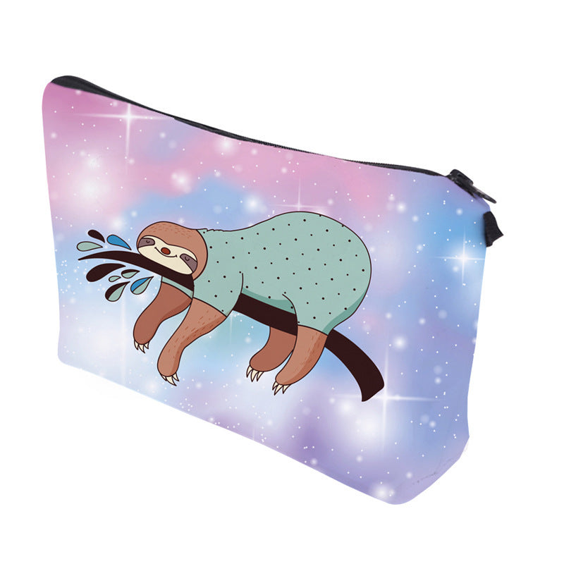 Wasserdichte Kosmetik Tasche Glitter Sloth Muster Clutch Tasche Damen Multifunktionsspielraumspeicherbeutel