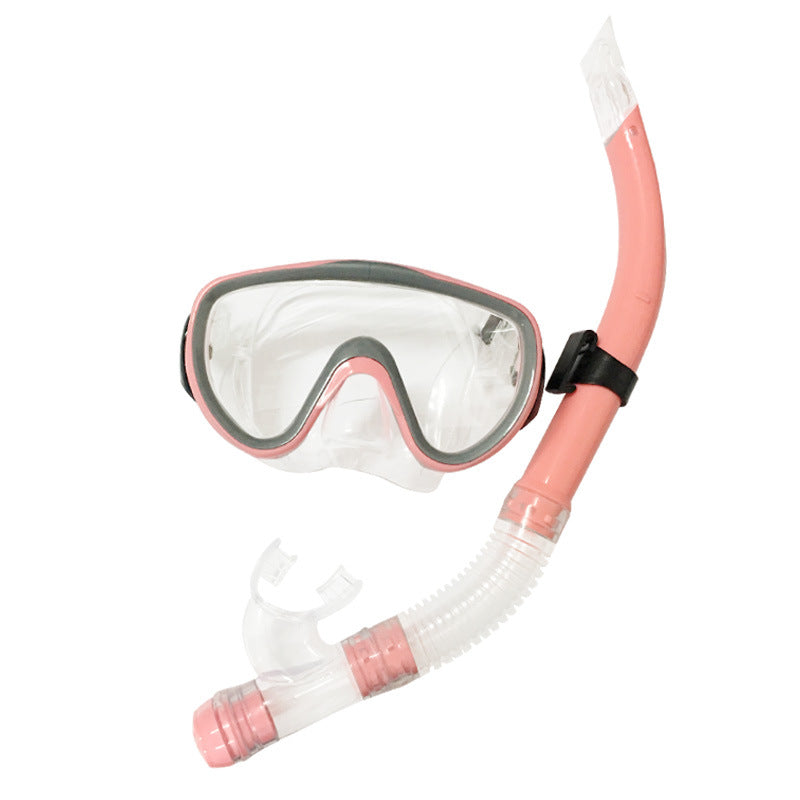 One-Piece Large Frame Diving Goggles Mask Semi-Dry Snorkel