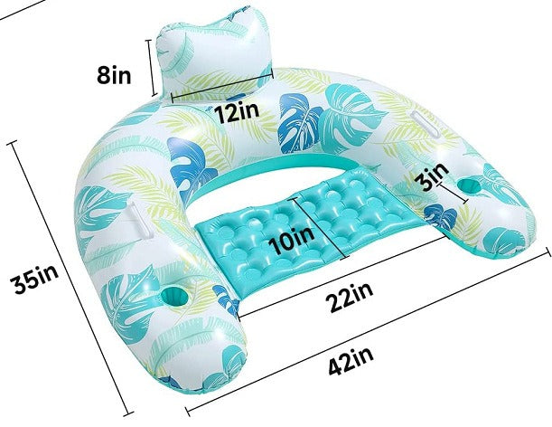 Swimming Pool Inflatable Floating Drainage Floating Bed for Adults and Children Swimming Pool Floating Chair U-Shaped Recliner