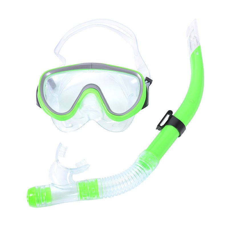 One-Piece Large Frame Diving Goggles Mask Semi-Dry Snorkel